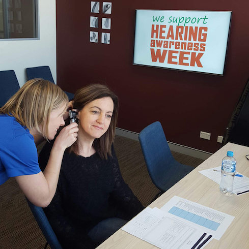 Elvan Janssen and Sara McLachlan Hearing Check